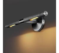 Knurldon - Black Brass Knurled Photo Light with 19" Cord, Dimmable & 360° Rotatable for Wall, Vanity Light, Gallery Wall Light, Picture Frame Lighting, Includes