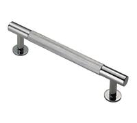 Knurled Bar Door Pull Handle 158 x 13mm 128mm Fixing Centres Chrome