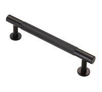 Knurled Bar Door Pull Handle 158 x 13mm 128mm Fixing Centres Matt Black