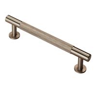 Knurled Bar Door Pull Handle 158 x 13mm 128mm Fixing Centres Satin Nickel
