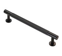 Knurled Bar Door Pull Handle 190 x 13mm 160mm Fixing Centres Matt Black