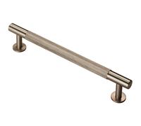Knurled Bar Door Pull Handle 190 x 13mm 160mm Fixing Centres Satin Nickel
