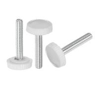 Knurled Clamping Knobs， 30pcs M4 x 16mm Metric Male Thread Knobs, Thumb Screw Grip Plastic Handle Hand with Threaded Stud, White(White,M4 x 30mm)