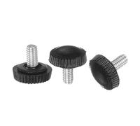 Knurled Clamping Knobs， 30pcs M4 x 16mm Metric Male Thread Knobs, Thumb Screw Grip Plastic Handle Hand with Threaded Stud, White(Black,M4 x 8mm)