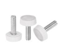 Knurled Clamping Knobs， 30pcs M6 x 34mm Metric Male Thread Knobs, Thumb Screw Grip Plastic Handle Hand with Threaded Stud, White(White,M5 x 16mm)