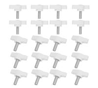 Knurled Clamping Knobs， Knobs Handle Thumb Screws Bolt M4 x 6 mm Male Thread 27 Head for Electronics Automotive Furniture Assembly Wood Working DIY Projects(White, Pack of 20)(White,M5 x 12 mm/27 mm)