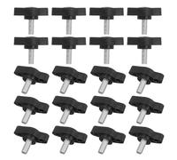 Knurled Clamping Knobs， Knobs Handle Thumb Screws Bolt M4 x 6 mm Male Thread 27 Head for Electronics Automotive Furniture Assembly Wood Working DIY Projects(White, Pack of 20)(Black,M5 x 12 mm/27 mm)