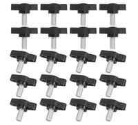 Knurled Clamping Knobs， Knobs Handle Thumb Screws Bolt M4 x 6 mm Male Thread 27 Head for Electronics Automotive Furniture Assembly Wood Working DIY Projects(White, Pack of 20)(Black,M6 x 12 mm/27 mm)