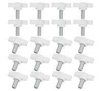 Knurled Clamping Knobs， Knobs Handle Thumb Screws Bolt M4 x 6 mm Male Thread 27 Head for Electronics Automotive Furniture Assembly Wood Working DIY Projects(White, Pack of 20)(White,M6 x 12 mm/27 mm)