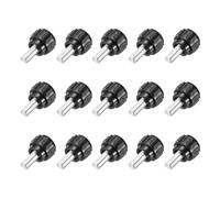 Knurled Clamping Knobs， Knobs Handle Thumb Screws Bolt M6 x 10 mm Male Thread 18 Head for Electronics Automotive Furniture Assembly Wood Working DIY Projects(Black, Pack of 15)(M5 x 12 mm x 14 mm)
