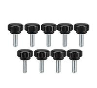Knurled Clamping Knobs， M4 x 10mm Metric Male Thread Knobs Grip Thumb Screw on Type Plastic Threaded Hand Bolt Black 9 Pcs(M6x20x15)