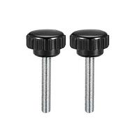Knurled Clamping Knobs， M5 x 35mm Metric Male Thread Knobs Grip Thumb Screw on Type Hand Handle Bolt with Plastic Black 2 Pcs(M5 x 35)