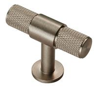 Knurled Cupboard T Shape Pull Handle 50 x 13mm Satin Nickel Cabinet Handle