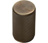 Knurled Cylindrical Cupboard Door Knob 18mm Dia Antique Brass Cabinet Handle