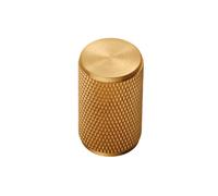 Knurled Cylindrical Cupboard Door Knob 18mm Dia Satin Brass Cabinet Handle