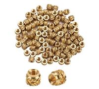 Knurled Insert Nuts,100pcs M3 Heat Set Inserts 3D Printing M3 Threaded Insert Heat Embedment Nuts Brass Female Threaded Internal Press-in Inserts Nut for 3D Printing Parts