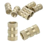 Knurled Insert Nuts, 8Pcs M8 x 18mm(L) x 10mm(OD) Thread Printing Brass Nuts Female Threaded Inserts Brass Heat Set Insert Embedment Nuts