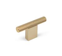 Knurled Kitchen Cabinet Handle And Matching Knob - Gold / 60mm