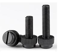 Knurled Screws 10/20Pcs M3 M4 M5 M6 M8 Clear Transparent Nylon PA66 White Black Plastic Knurl Slotted Head(Black,10pcs M6x12)