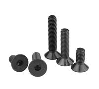 Knurled Screws M2 .5 M3 M4 M5 M6 Din7991 Carbon Steel Bolt DIY Hexagon Hex Socket Flat Head Countersunk Screw Black Furniture Screws(12mm,M2.5 x 50Pieces)