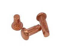 Knurled Shank Round Head Solid Rivet, M3x4-12mm 50Pcs Aluminum 20Pcs Copper Knurled Oval Head Rivets for Name Plate GB827(M3x5mm,Copper (20Pcs))