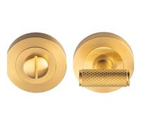 Knurled T Bar Thumbturn & Release Lock - Satin Brass - Bathroom Door WC