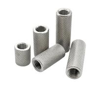 Knurled Thumb Nuts 1-10pcs M2 .5 M3 M4 M5 ~M16 304 Stainless Steel Extended Cylindrical Flat Head Knurled Hand Screw Nut Mesh Adjustment(20mm,M4xOD 10mm(5Pcs))