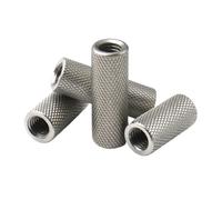 Knurled Thumb Nuts 1-10Pcs M2 M3 M4 M5 M8 M10 M12 304 Stainless Steel Long Cylindrical Flat Knurled Thumb Nut Straight Pattern Hand Tighten(8mm,M3xOD 8mm(5pcs))