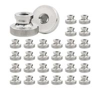 Knurled Thumb Nuts 30pcs M6 x D20mm x H12mm Stainless Steel Round Knobs Locking Nuts Fasteners Nuts for 3D Printer Parts, Silver