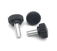 Knurled Thumb Nuts,Clamping Knob,5pcs M3 M4 M5 M6 M8 Knurled Nylon Round Plastic Head Handle Thumb Screw Black Bakelite Hand Screw(M8 5pcs,Length 20mm)