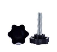 Knurled Thumb Nuts,Clamping Knob,Blind Hole M4-M10 Carbon Steel 6-Lobe Flat Head Star Hand Knob Screws Pack Of 2-10 Head 25-38mm