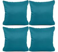 KNWER CLOTHING Luxury Plain Cushions + Covers For Home Garden Furniture, Super Soft Solid Water Resistant Decorative Anti-Allergic Couch Bed Square Cushions, (Teal-CushionCover-Pack Of 2-60 x 60 cm)