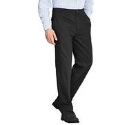 KNWER CLOTHING Mens Rugby Trousers Full Elasticated Waist Office Work Smart Big Plus Size Pants [Black,38" Waist 31" Leg]