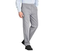KNWER CLOTHING Mens Rugby Trousers Full Elasticated Waist Office Work Smart Big Plus Size Pants [Light Grey,34" Waist 27" Leg]