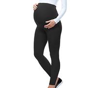 KNWER CLOTHING New Maternity Cotton Leggings Full Ankle Length Pregnancy Comfortable Plus Size[Black,10]