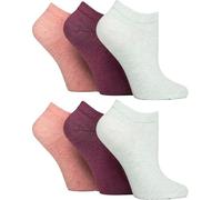 KNWER CLOTHING Women Diabetic Trainer Socks 6 Pairs Non Elastic Loose Top Ankle Socks Wide Fit Non Binding Cushioned Seamless Breathable Cotton Rich Comfort