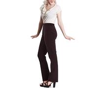 KNWER CLOTHING Womens Ladies Ribbed Boot Trousers SMART Legging Work Tapered Slim FIT Pants 8-14[Brown,16-Regular]