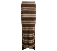 KNWLS x Miss Sixty Women's Knitted Skirt in Stripe Dark Brown Beige