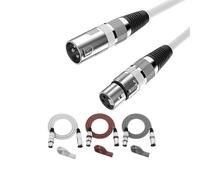 KNYCVDJ XLR Cable Male To Female M/F 3Pin OFC Audio Cable Foil+Braided Shielded for Microphone Mixer Amplifier 1m 2m 3m 5m 10m(White,10m)