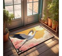 KNZR Antislip Entrance Mat - A White Crane Flies Towards The Moon. Strawberry Bathroom Decor | Small And - Thick Anti Fatigue Mat Kitchen Floor/Things For Bedroom & Cute Shower For