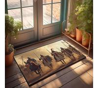 KNZR Bath Mat Knights In Armor March Forward With Spears And Shields. Small Area Warm & Comfortable | Shag Area Anti-slip Backing Farm Bath/Inside Door Mats For Home Entrance(65X90CM)