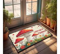 KNZR Bathmat Subtropical Ciboleon: A Mushroom Garden/Nonslip Shower Graphic | Fall Outdoor Rug For Front Door Bathroom Mat - Waterproof Outside Outdoor Bar Accessories Decor Graphic, Front Door Mat