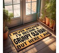KNZR Bathmat Washable Area Warm Material & Kiwi Luxurious Feel | Striped Bath/Funny Door Mats For Outside Entry - I Never Dreamed I'd Become A Grumpy Old Man.
