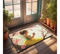 KNZR Bathroom Decor Funny Mat Machine Washable Kitchen Soft & Skin-friendly - Plush Texture | Pario Anti-slip/Welcome Door Mats For Outside Entry A Fairy With Wings Holds A Bird(65X90CM)