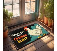 KNZR Bathroom Set Bathroom Mat - Washable Bathroom Soft Touch & Absorbent Warm Feel | Greige Area Premium Quality Kitchen Table Rug Under Table Guess What? Chicken Butt!(40X60CM)