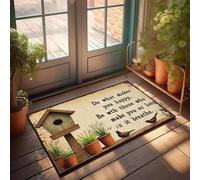 KNZR Doormat Cushioned Kitchen | Do What Makes You Happy, Be With Those Who Make You As Long As It Breathes. - Vintage Bath/Outdoor Square - Welcome Mats For Front Door Funny, Indoor(50X80CM)