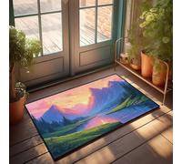 KNZR Fall Mats For Front Door Mountain Sunset Serenity Doormat Bathroom Gifts Front Porch Rug(40X60CM)