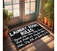 KNZR Fall Mats For Front Door Open Laundry Room: Wash, Dry, Fold At Night Doormat Bathroom Gifts Front Porch Rug(65X90CM)