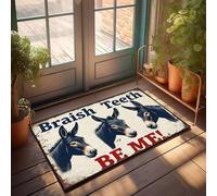 KNZR Fall Outdoor Runner Brash Teeth: Be Me! - Tiny Quality & Welcome Durable Construction | Heavy Outdoor Rug Wind Resistant(65X90CM)