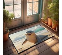 KNZR Fall Welcome Mats Outdoor Seal On The Beach: A Cute Coastal Creature Doormat Outside Fall Decor Door Mat Rug(40X60CM)